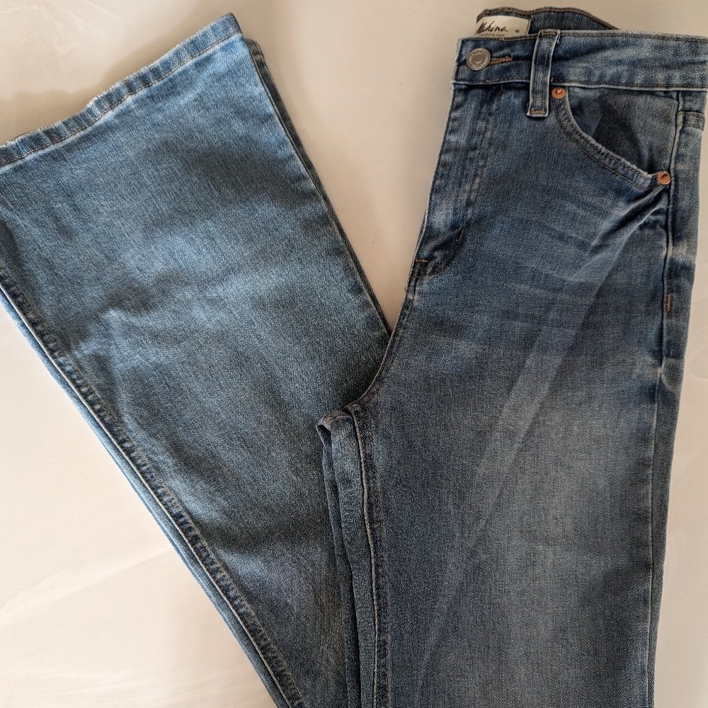Mahina High Waisted Denin Flare Pants XS (0-4) Stretchy